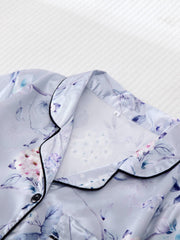 Floral Pajama Set Short Sleeve Top & Bow Shorts