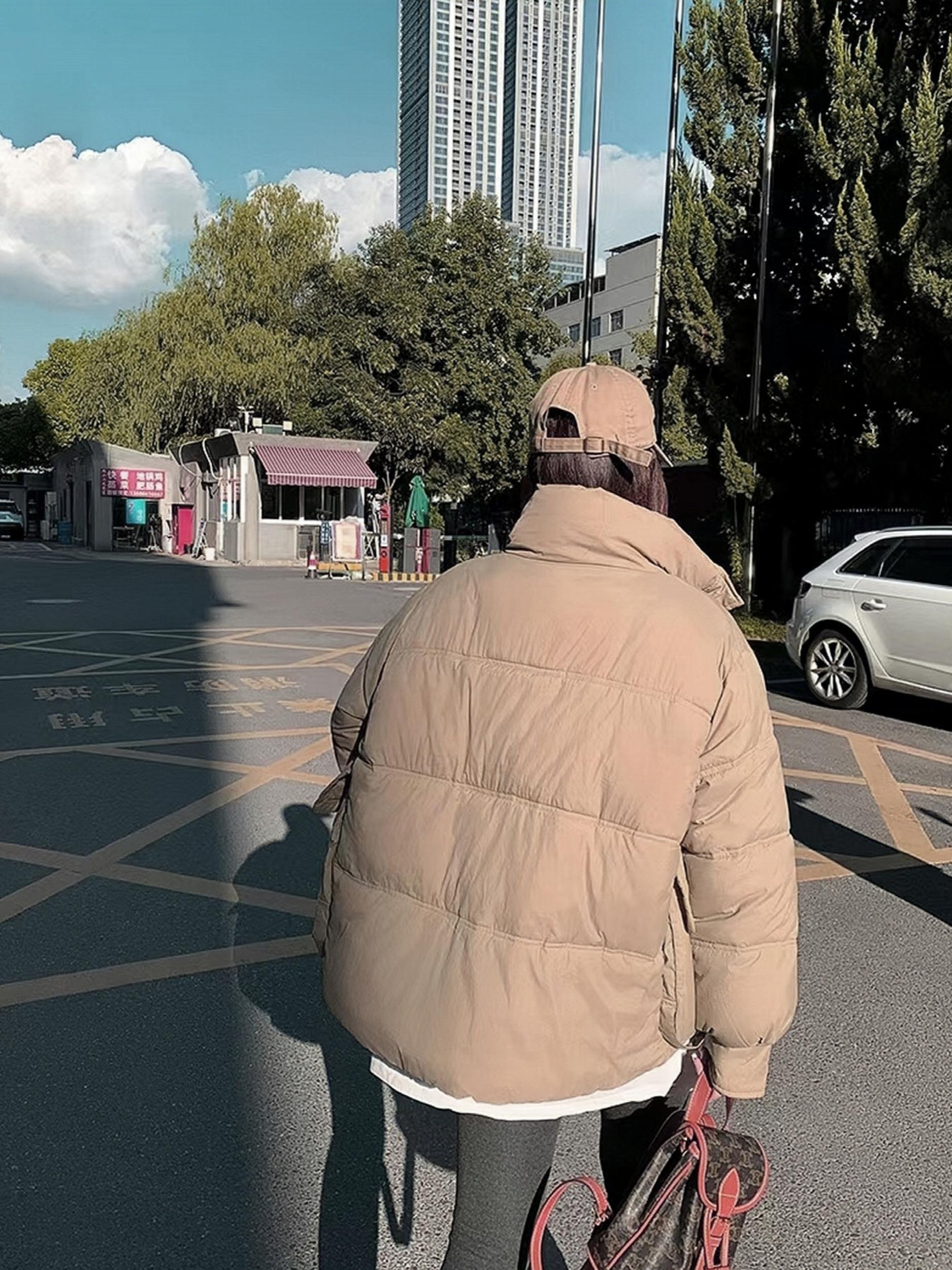 Women's Solid Puffer Jacket Warm Winter Thickened Outdoor Sports Coat