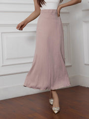 High Waist Textured Bodycon Skirt for Women