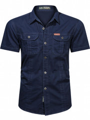 Men s Casual Short Sleeve Cotton Shirt