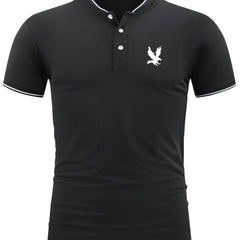 Men's Eagle Print Golf Shirt Short Sleeve Moisture Wicking