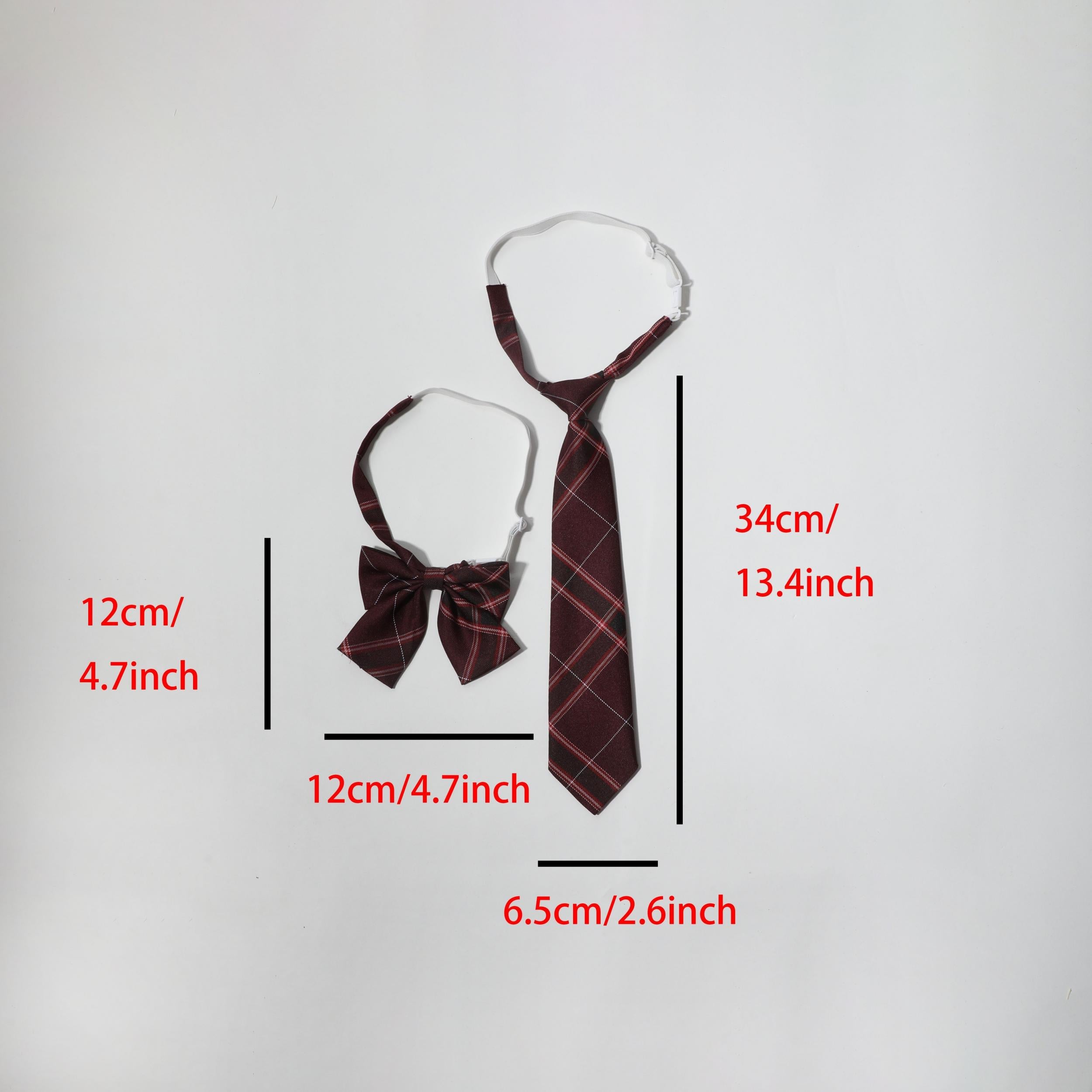 Red Striped Bow Tie Classic Neck Tie College Style Adjustable Bow Tie