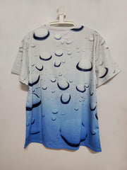 Water Drop 3D Pattern Print Men's Gradient Short Sleeve T shirt