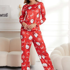Christmas Lounge Set Long Sleeve Top & Pants Women's Sleepwear