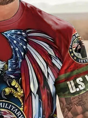 Patriotic US Veteran T Shirt 3D Print Tee for Men