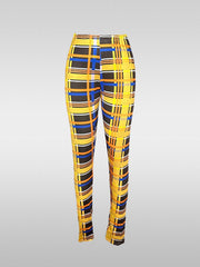 Plaid Elastic Waist Skinny Leggings Casual Every Leggings Women's Clothing