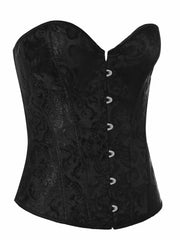 Jacquard Strapless Corset Bustier Lace Up Slimmer Body Shaper