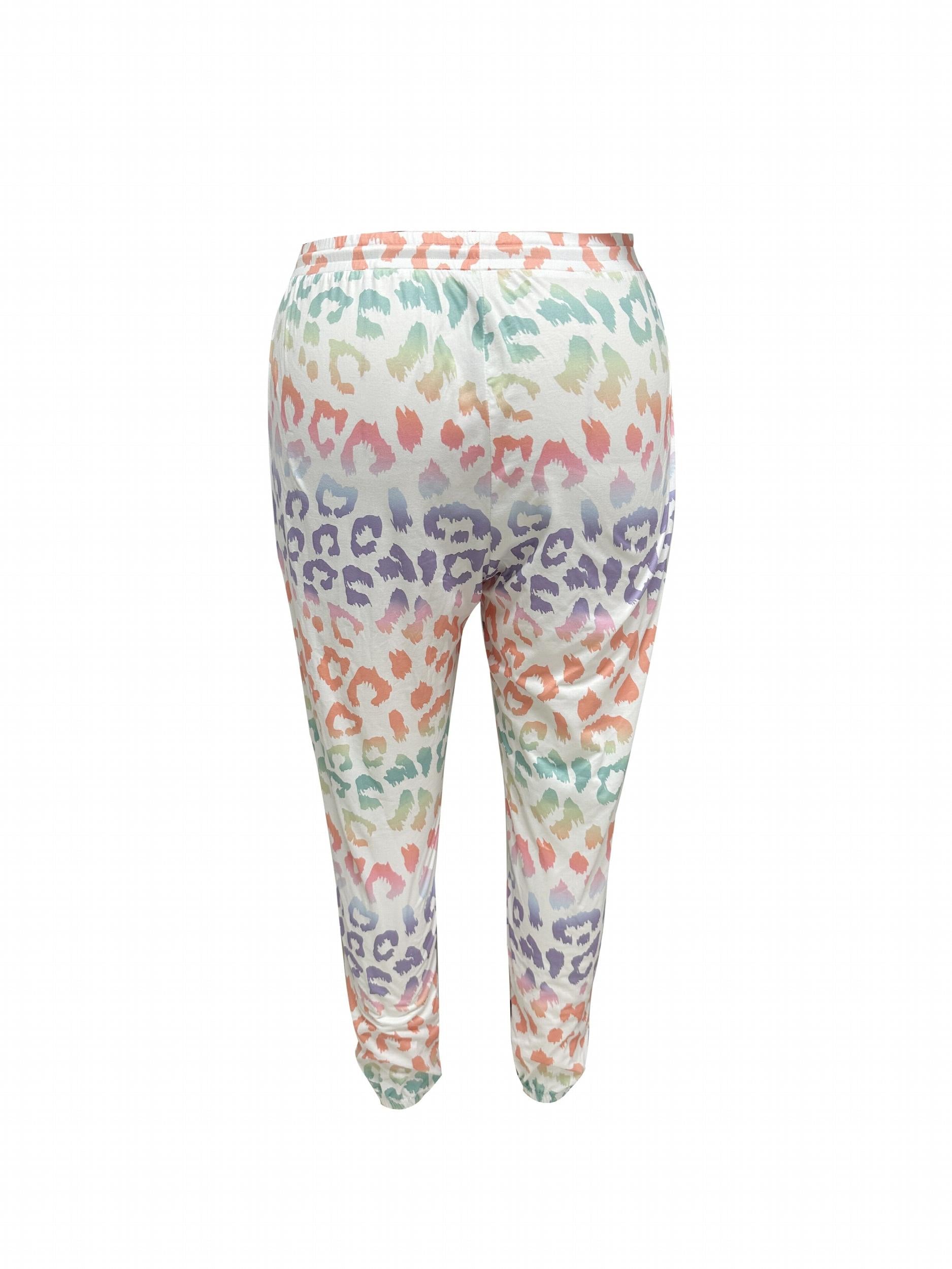 Ombre Leopard Print Tank Top & Pants Set