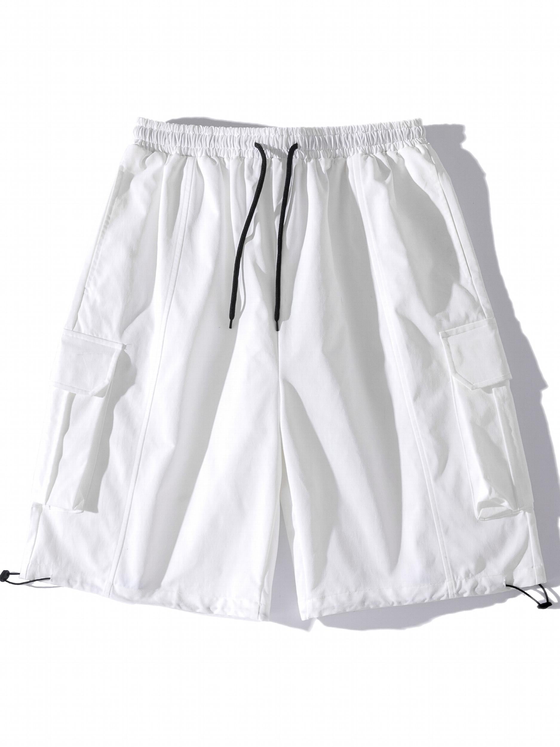 Men's Elastic Waist Cargo Shorts with Pockets for Summer