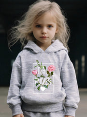 Flower Long Sleeve Hoodie Girls Comfy Sweatshirt