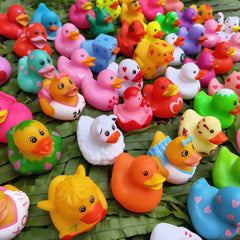30-60 Colorful Rubber Ducks Toy Duckies for Kids Bath Birthday Summer Beach