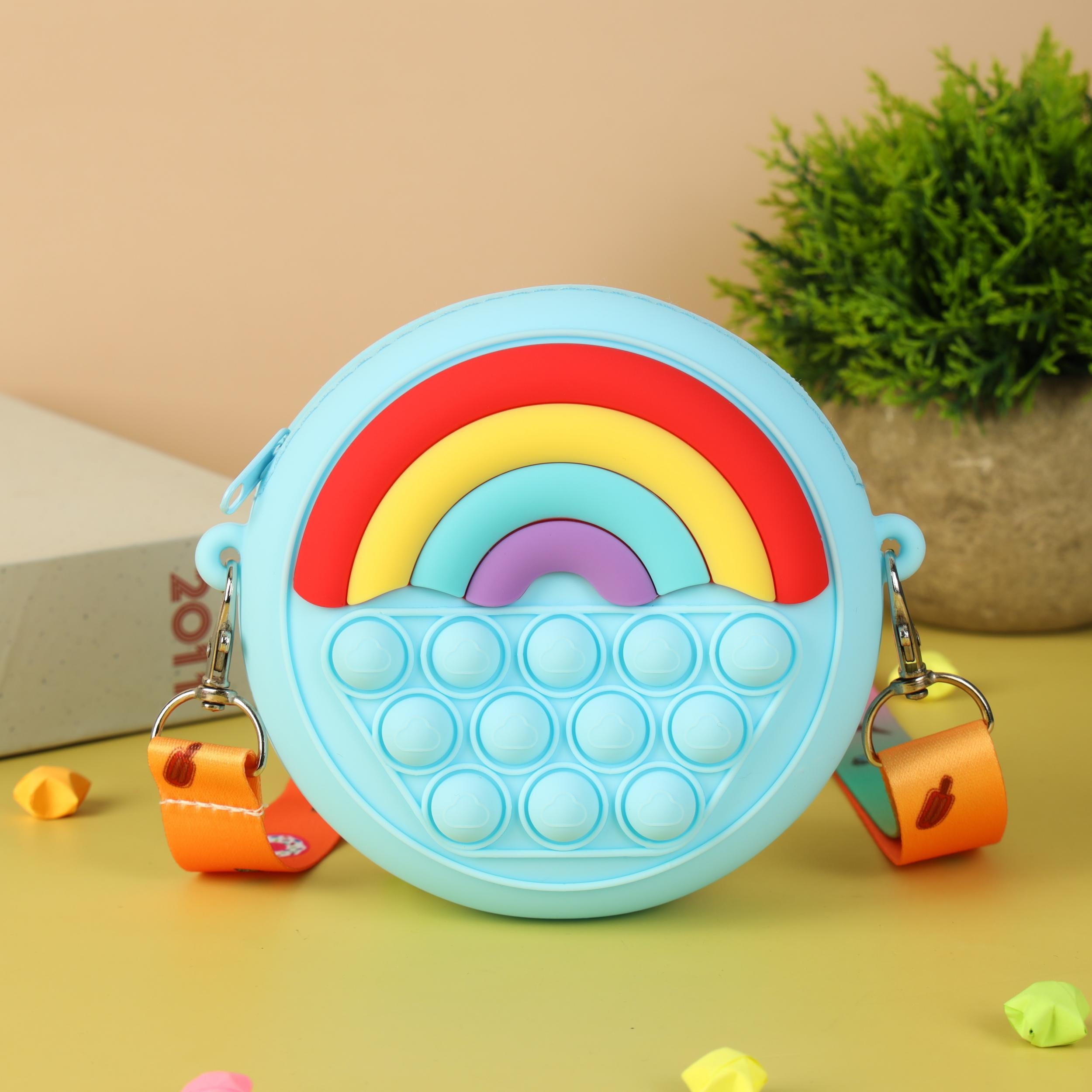 Silicone Rainbow Shoulder Bag Compression Bubble Bag