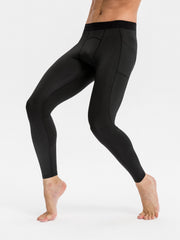 Men's Quick Drying Compression Fitness Long Pants with Pocket