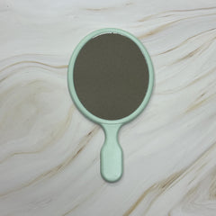 Oval Hand Makeup Mirror Portable Handle Beauty Mirror Single Side Makeup Mirror
