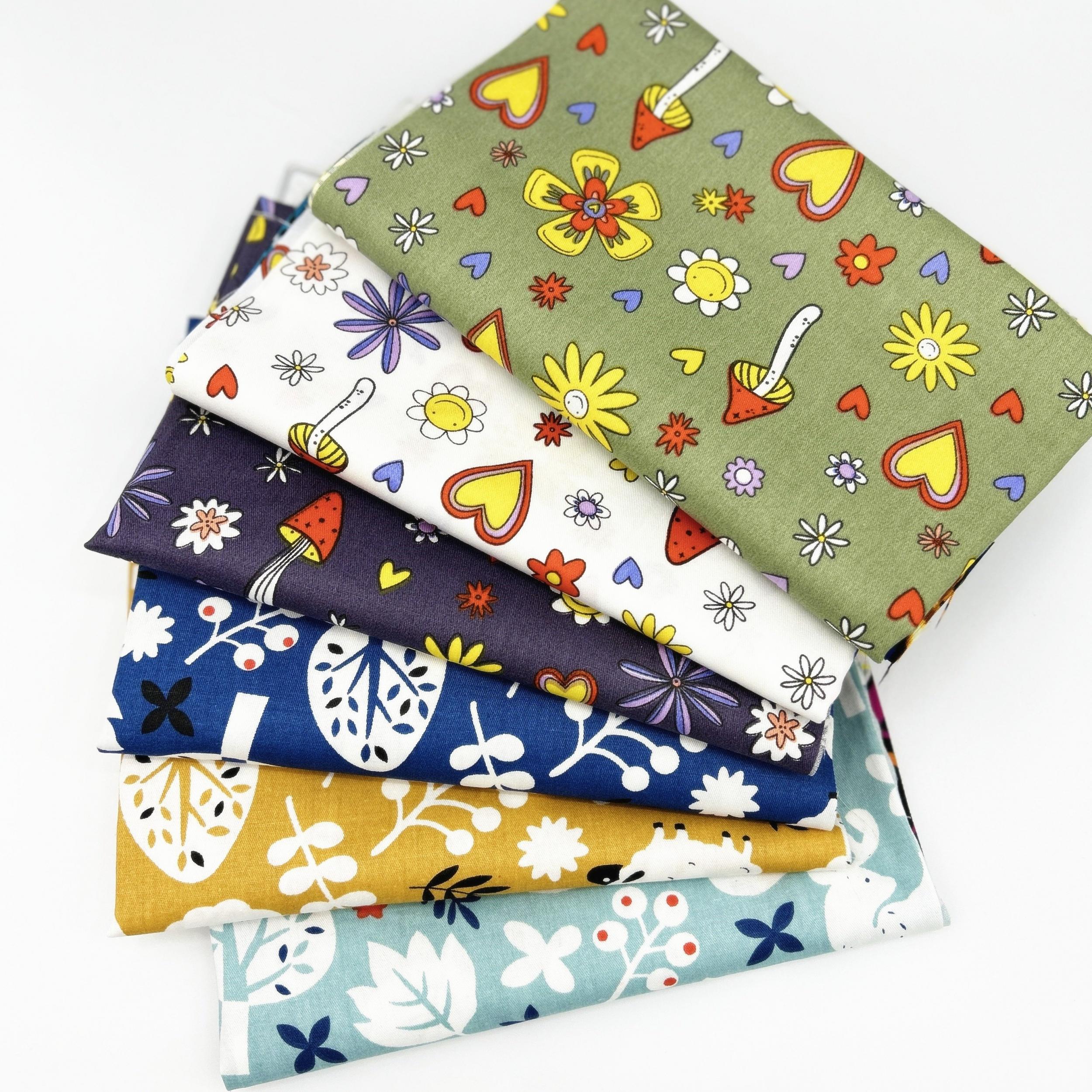 6pcs Cotton Plant Twill Bed Sheets Quilt Cover DIY Doll Patch