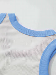 Women's Sports Tank Top Contrast Binding Casual Sleeveless Top