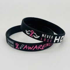 5pcs Hope and Courage Silicone Bracelet Wristband for Inspiration