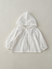 Summer Baby Girl Hooded Cardigan Top Thin Comfy Casual Sunsuit