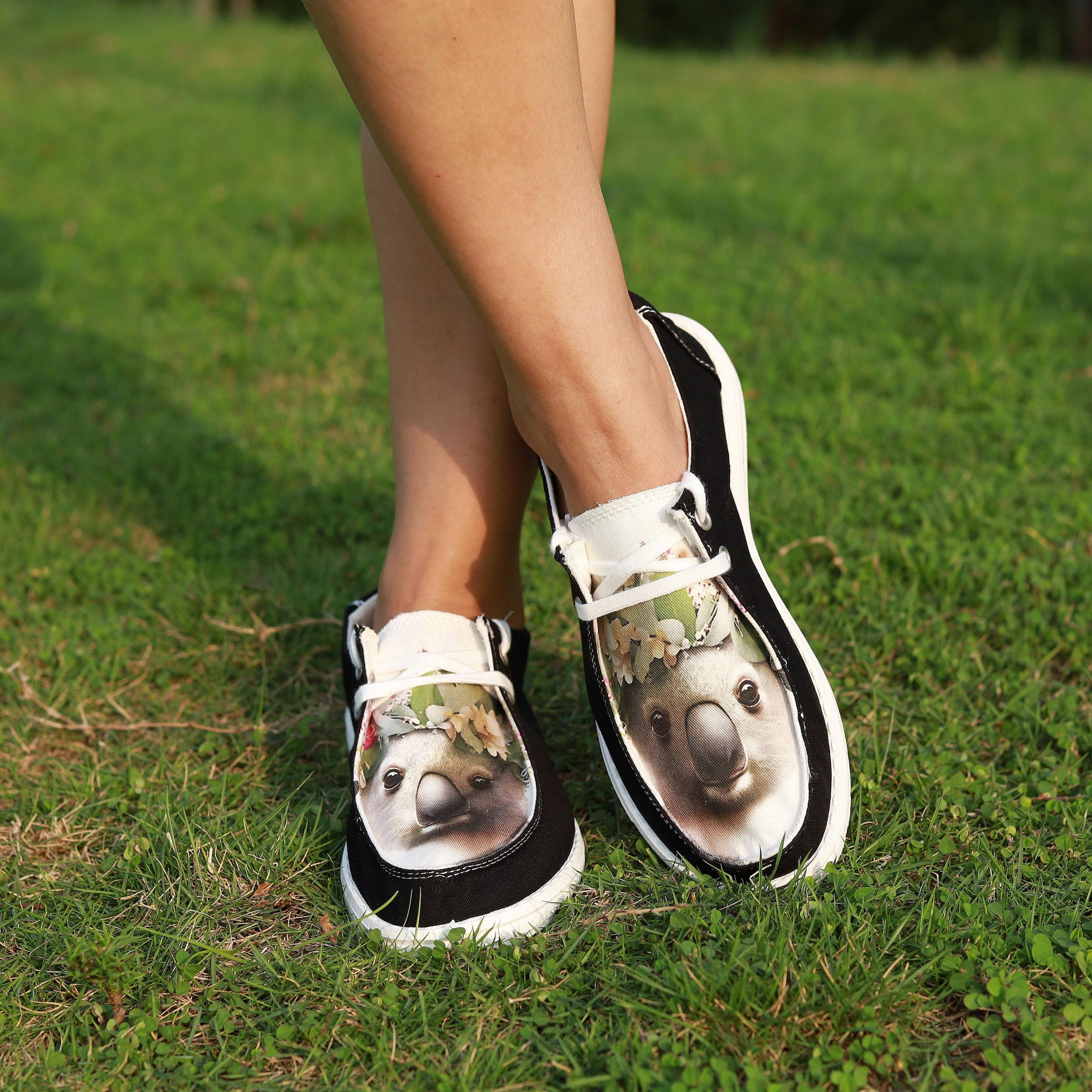 Koala Pattern Flat Shoes Women's Casual Lightweight Shoes