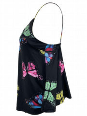 Women's Backless Butterfly Print Cami Top Sleeveless V Neck