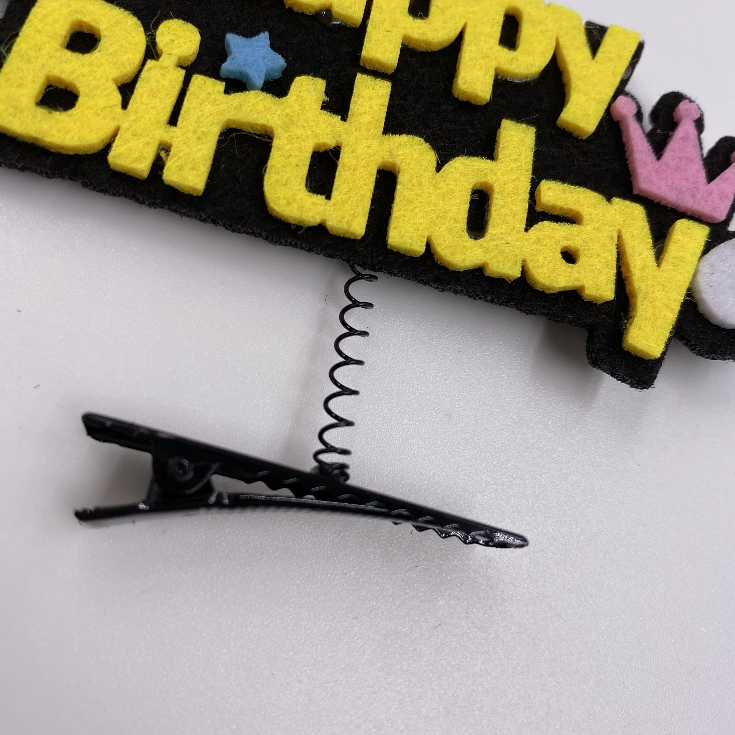1pc Happy Birthday Spring Hairpin Party Decorative Headdress