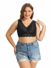 Floral Lace Wide Strap Hook & Eye Bralette