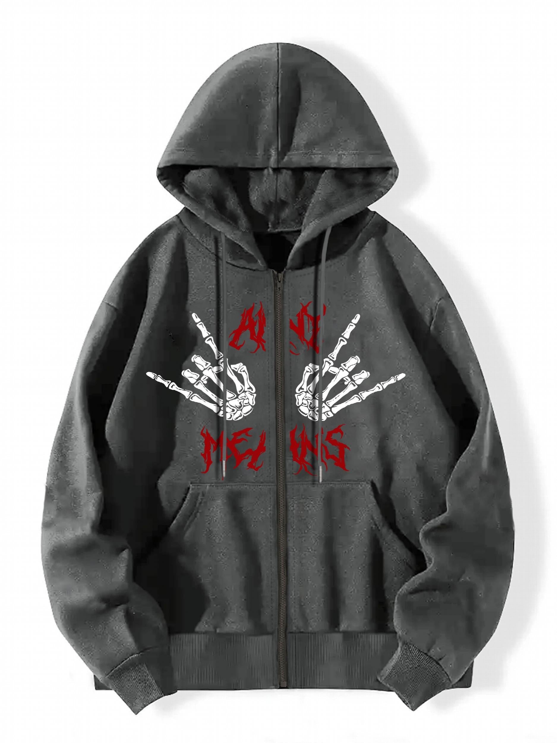 Skeleton Hands Graphic Hooded Sweatshirt for Halloween