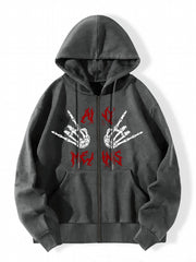Skeleton Hands Graphic Hooded Sweatshirt for Halloween