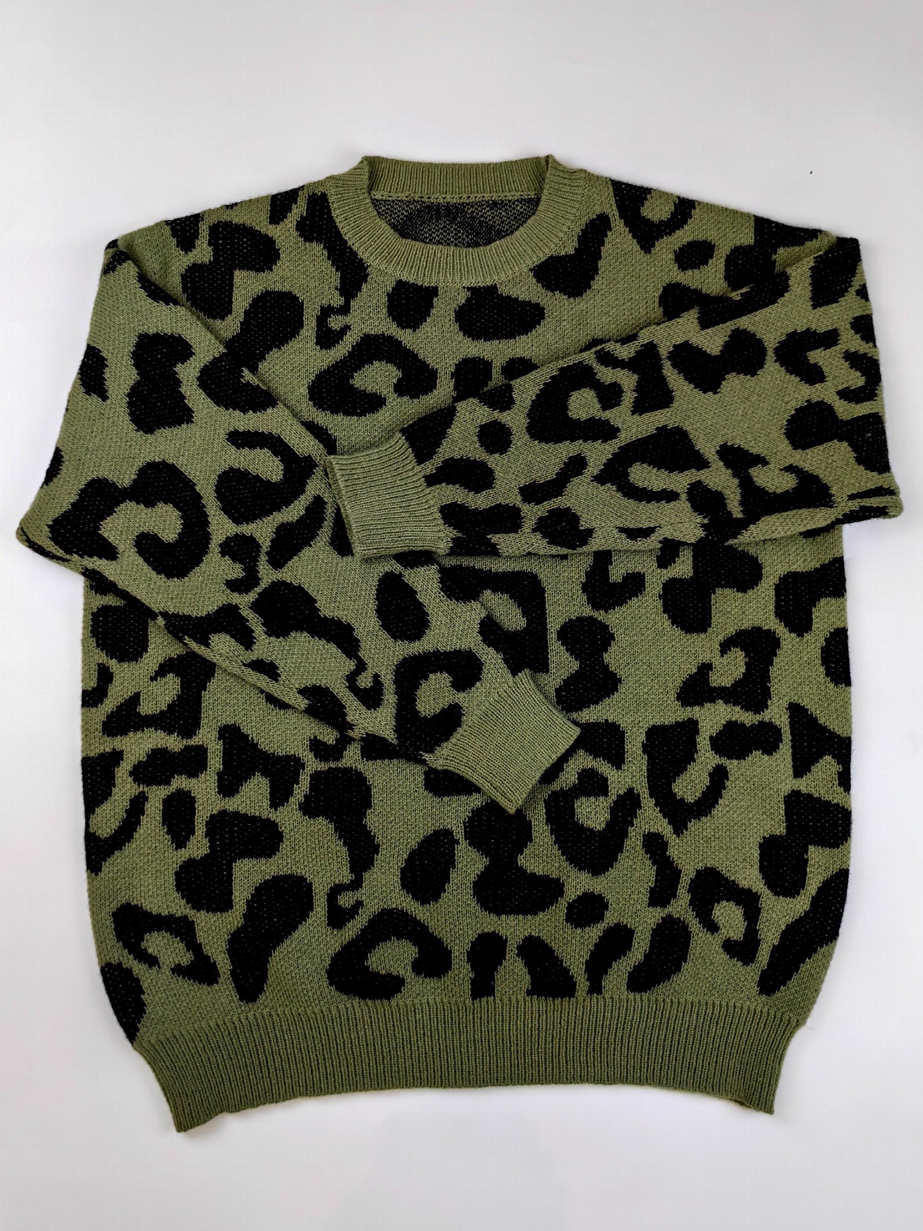 Leopard Pattern Long Sleeve Pullover Jumper