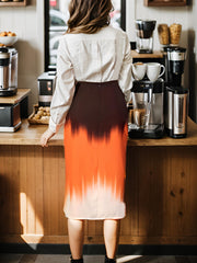 Colorblock Tie Front Skirt for Women