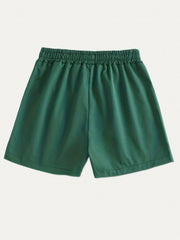 Solid Drawstring Waist Shorts for Summer Women's Clothing