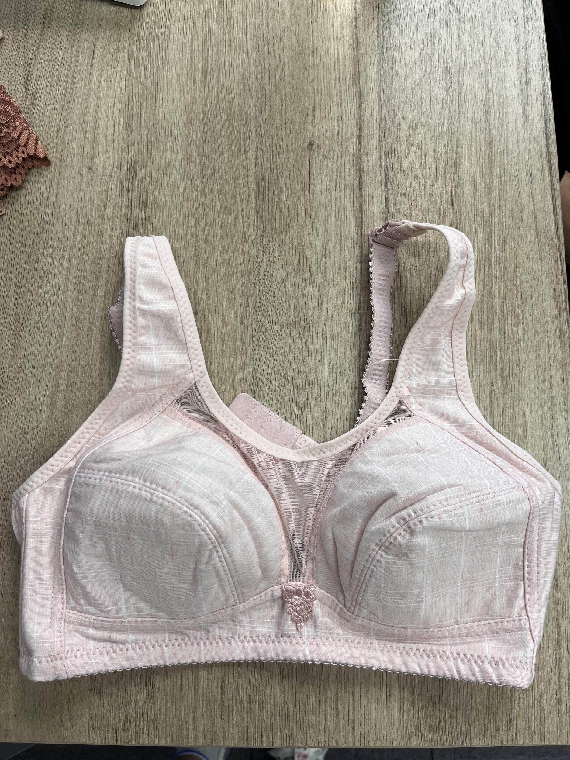 Plus Size Plaid Print Wireless Comfort Bra