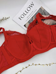 Lace Push Up Bra Breathable Wide Straps Underwear