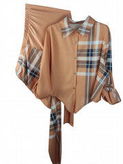 Women's Plus Colorblock Plaid 2PC Set