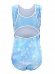 Snowflake Graphic Ballet Leotard Sleeveless Gymnastics Dance Suit