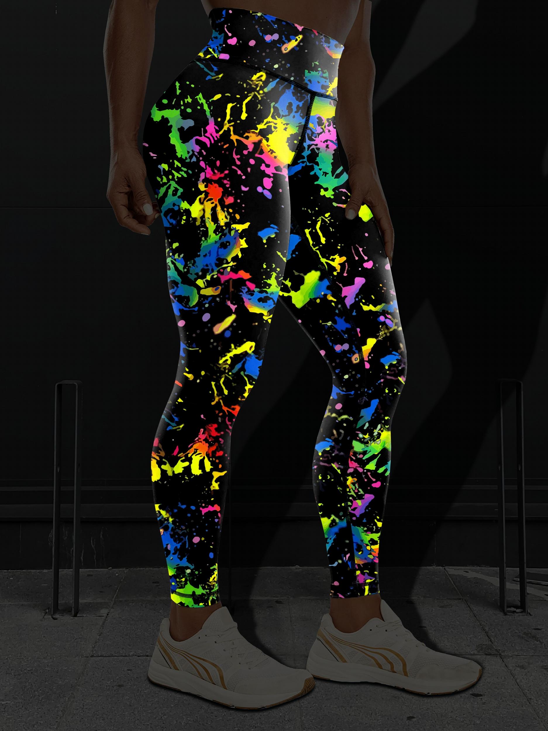 Splash Print High Waist Yoga Pants Women's Activewear