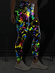 Splash Print High Waist Yoga Pants Women's Activewear