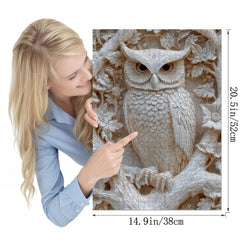 3D Embossed Owl Paper Puzzle Toy Forest Scene with Flowers & Birds