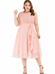 Lace Chiffon Fit And Flare Party Dress