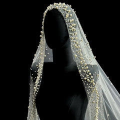 Royal Palace Bridal Veil 3.5m Long with Beaded Embellishments