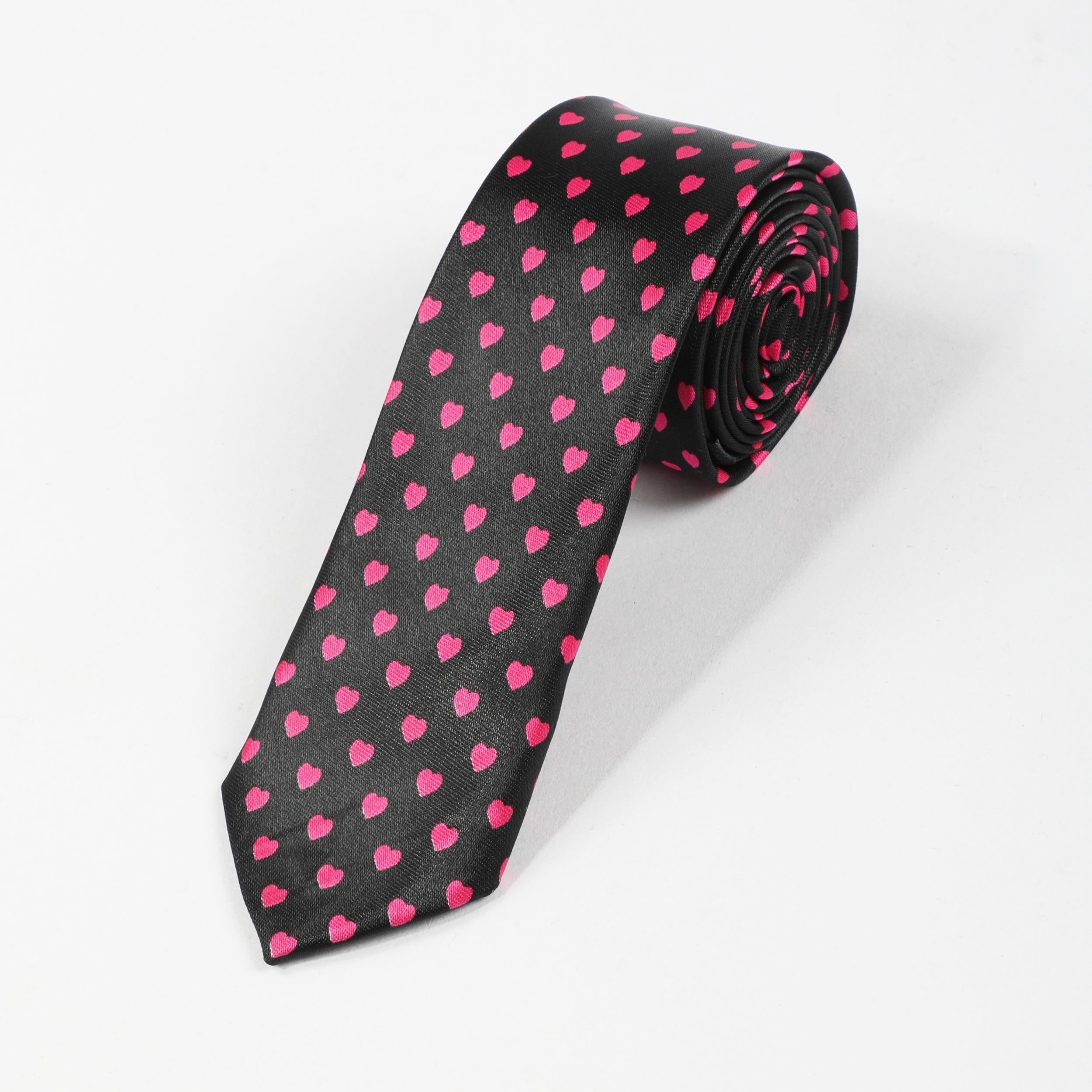 Red Heart Print Necktie Hip Hop Tie Unisex Shirt Tie