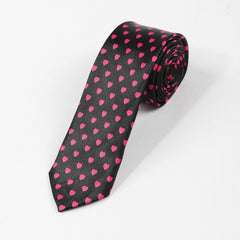 Red Heart Print Necktie Hip Hop Tie Unisex Shirt Tie