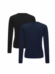 Solid Thermal Top Long Sleeve Round Neck Warm Comfortable Women's Clothing