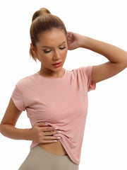 Women's Casual Sports T-shirt Round Neck Short Sleeve Running Shirt