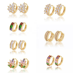 CZ Decor Hoop Earrings For Kids - Holiday Party Gift
