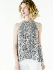 Summer Halter Neck Top Sleeveless All Over Printed Casual