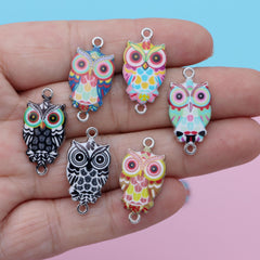 6 Pcs Owl Charm Jewelry Making Bracelet DIY Craft