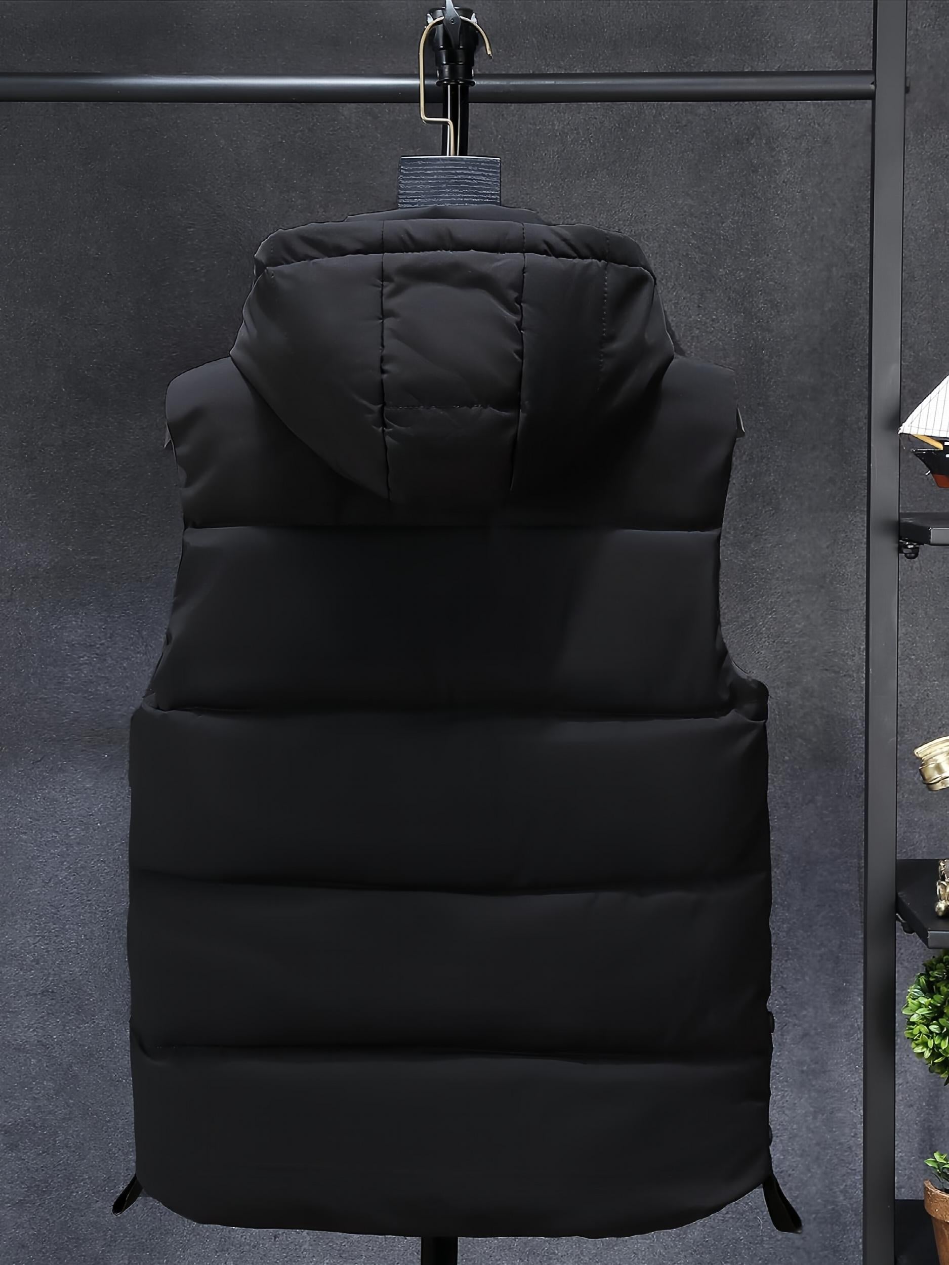 Men's Hooded Zip Up Vest for Autumn Winter Outdoor Activities