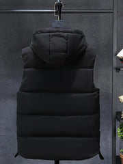 Men's Hooded Zip Up Vest for Autumn Winter Outdoor Activities