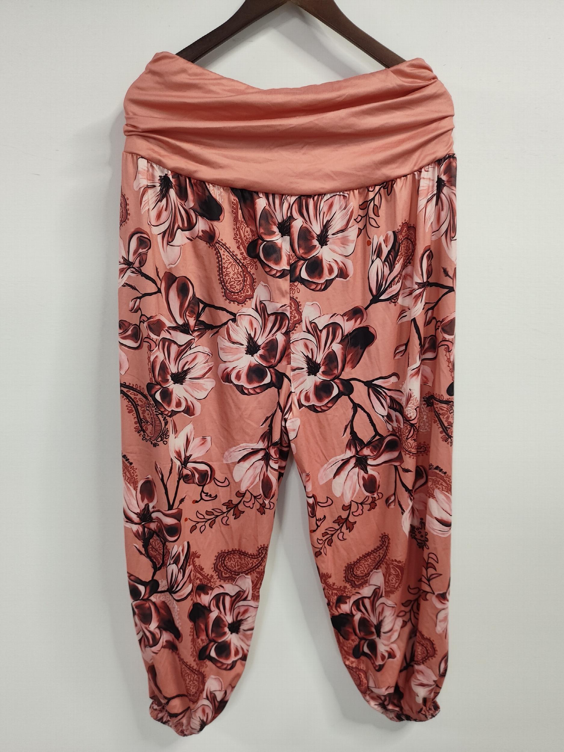 Colorblock Floral Print Ruched Jogger Trousers